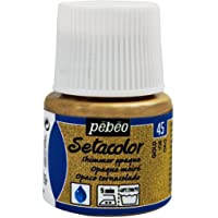Pebeo Setacolor - Pintura para Tela (Opaca tornasolada- 45 ml)- Color Dorado
